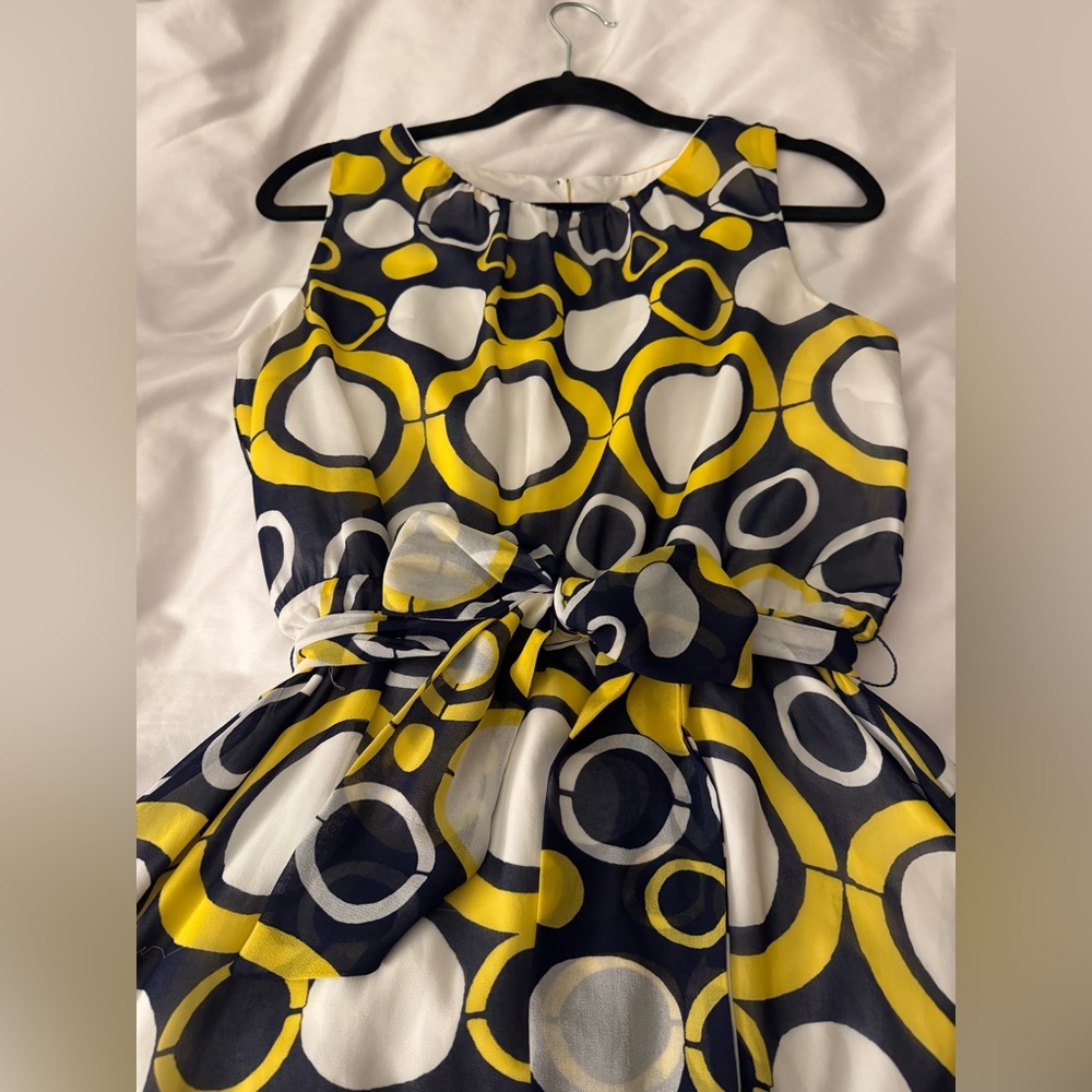 Banana Republic Yellow and Black Circle Pattern Kids Dress